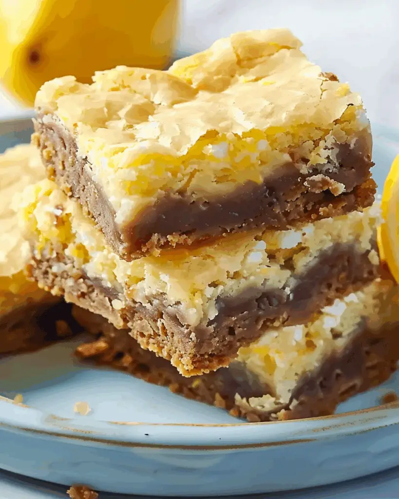 Lemon Brownies with Lemony Glaze