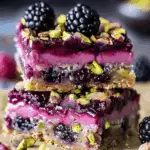Blackberry Pistachio Dream Bars