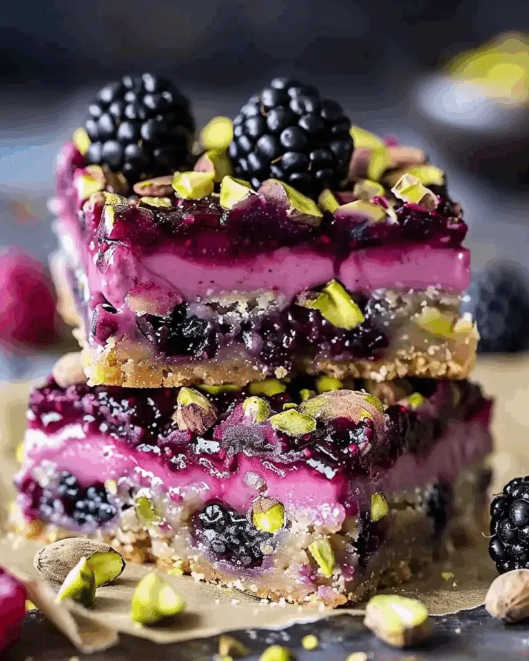 Blackberry Pistachio Dream Bars