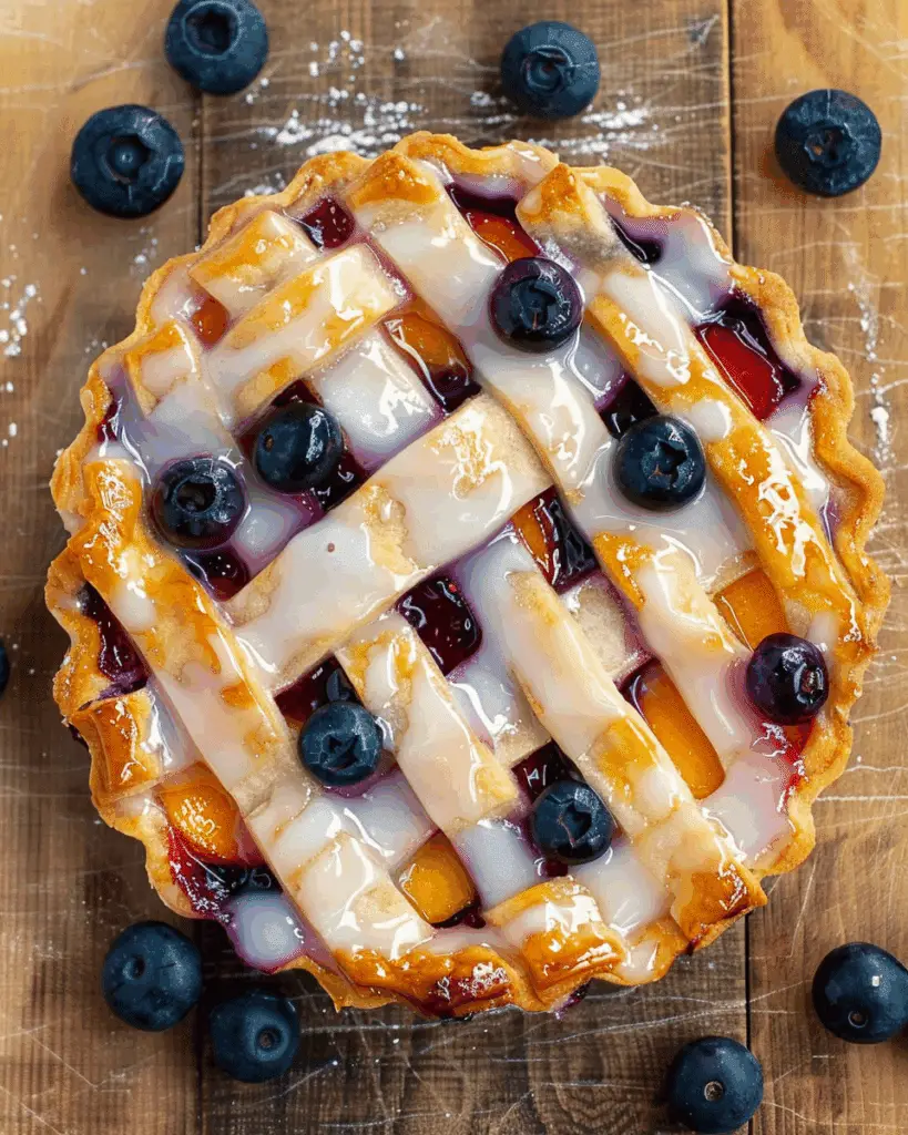 Easy Blueberry Peach Tart with Vanilla Glaze