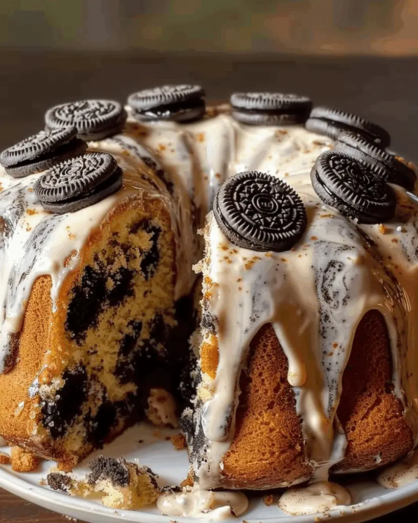 Oreo Honeybun Cake with Cinnamon Cookies n’ Cream Icing