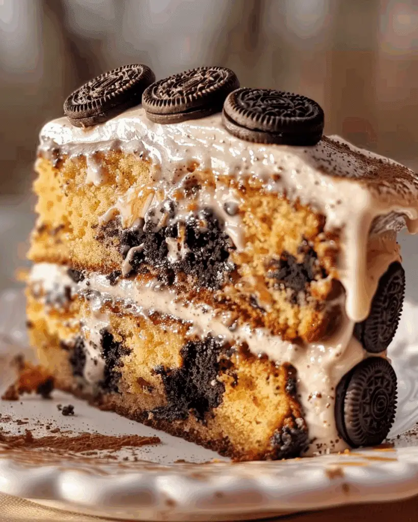 Oreo Honeybun Cake with Cinnamon Cookies n' Cream Icing