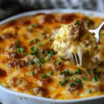 Sausage, Egg and Cream Cheese Hashbrown Casserole