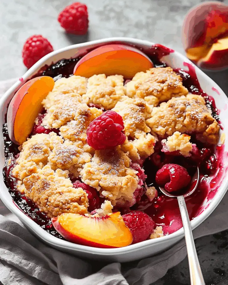 The Best Peach Cobbler with Raspberries