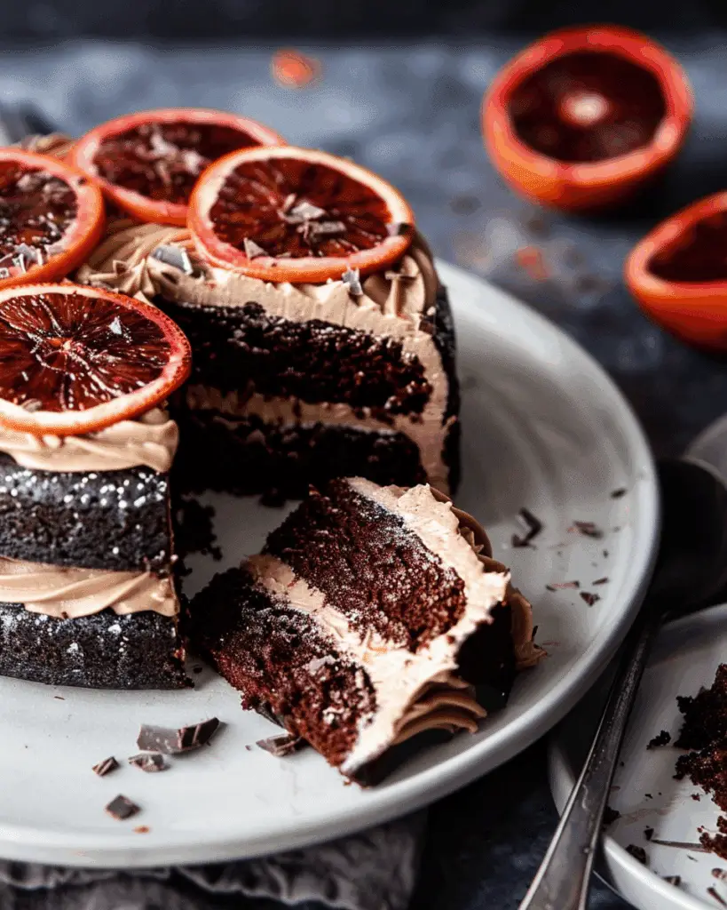Dark Chocolate Blood Orange Cake