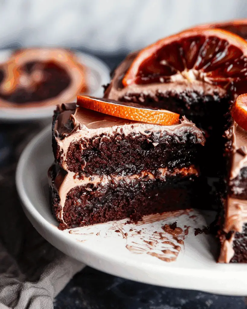 Dark Chocolate Blood Orange Cake