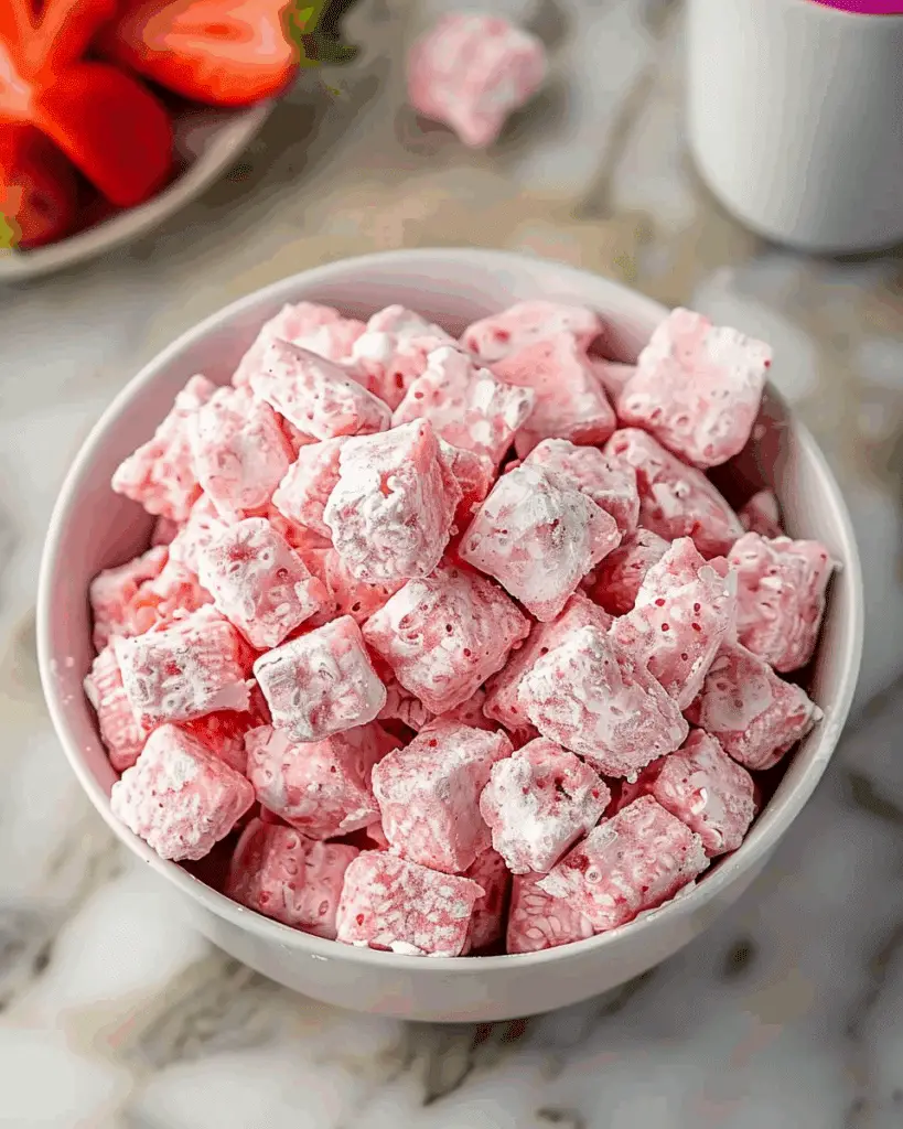 Easy Strawberry Shortcake Puppy Chow
