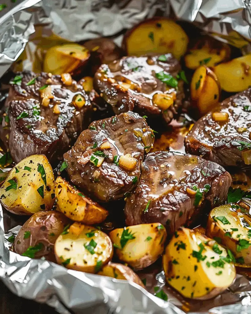 Garlic Steak & Potato Foil Packets