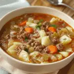 Hearty Ground Beef and Savory Cabbage Soup