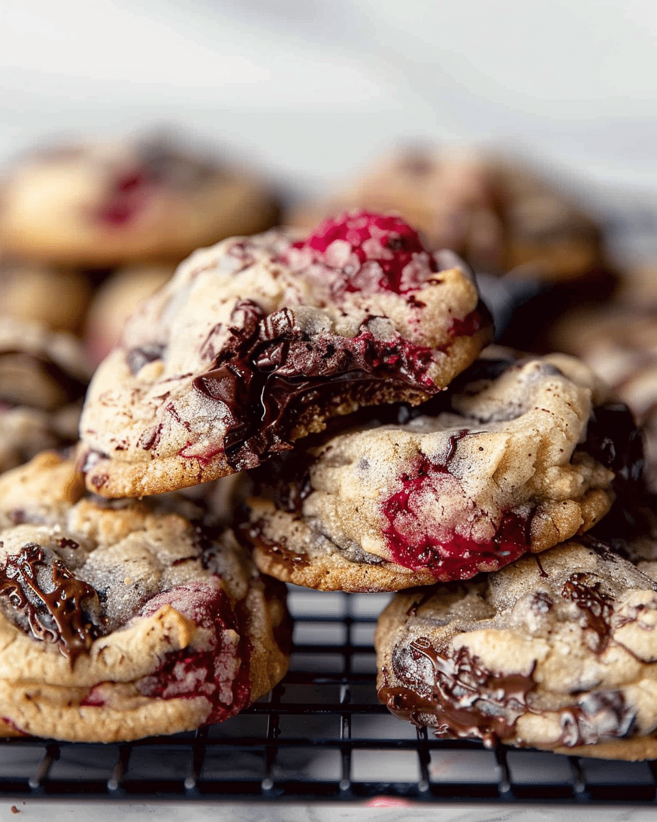 Raspberry Chocolate Chunk Cookies | Evelyn's Cooking