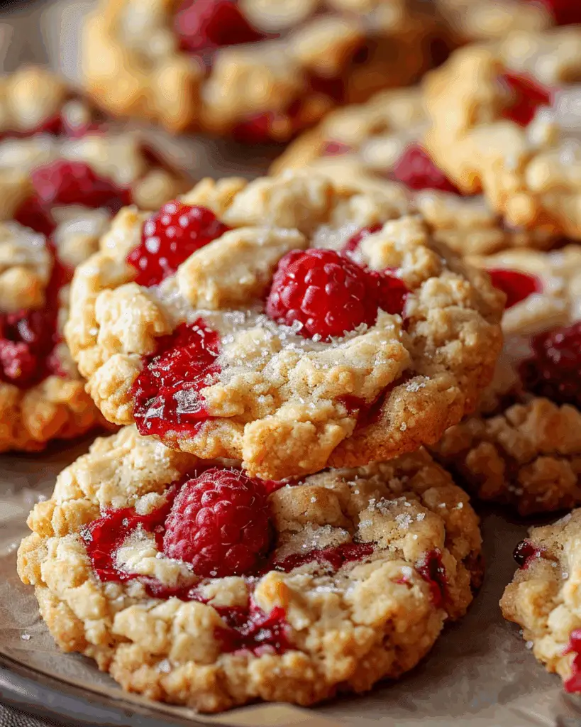 Buttery Raspberry Crumble Cookies
