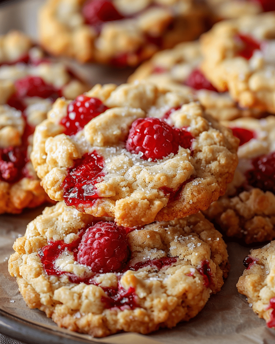 Buttery Raspberry Crumble Cookies