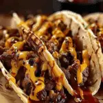 Garlic Butter Honey BBQ Beef Tacos