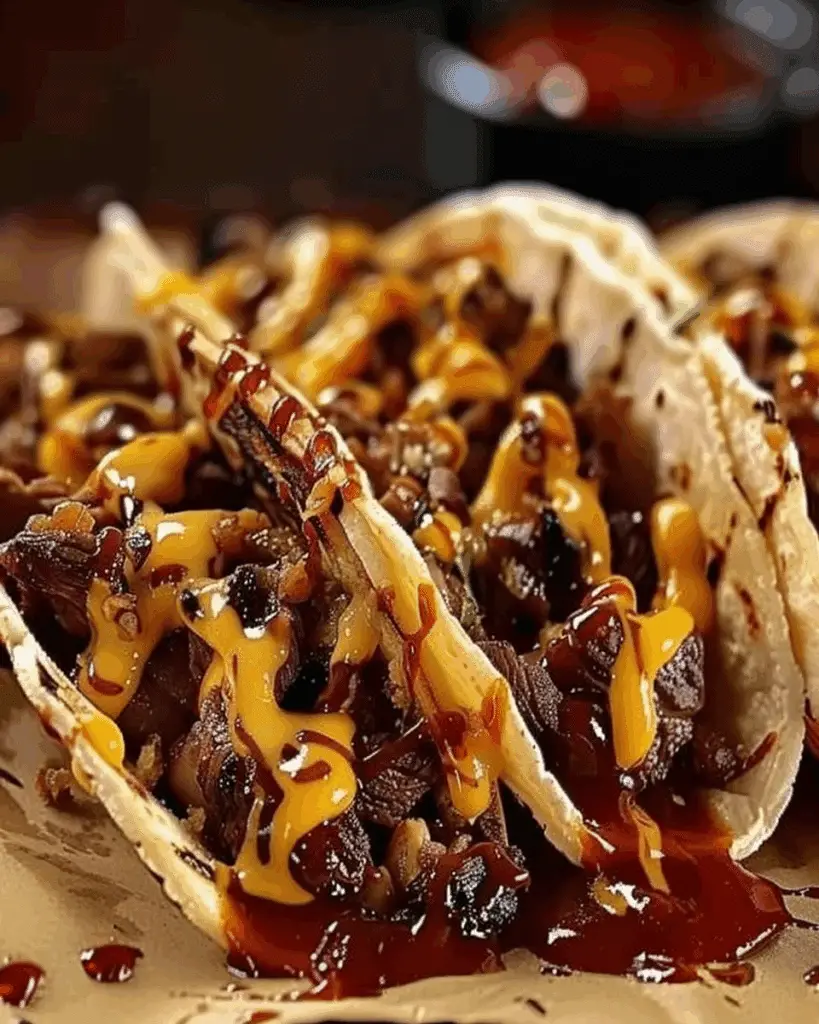 Garlic Butter Honey BBQ Beef Tacos
