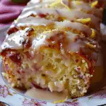 Lemon Rhubarb Loaf with Glaze
