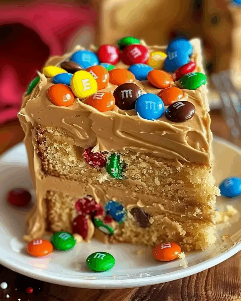 M&M’s Peanut Butter Cake with Peanut Butter Frosting