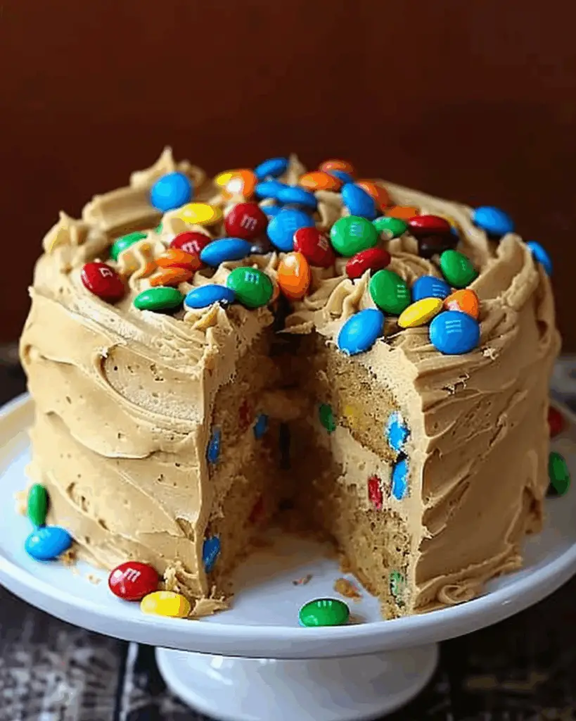 M&M's Peanut Butter Cake with Peanut Butter Frosting