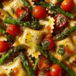 Ravioli with Tomatoes, Asparagus, Garlic, and Herbs
