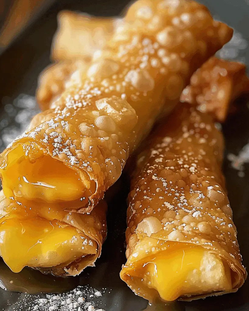 Peach Cobbler Cheesecake Egg Rolls