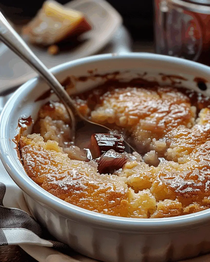 Baked Sticky Rhubarb Pudding