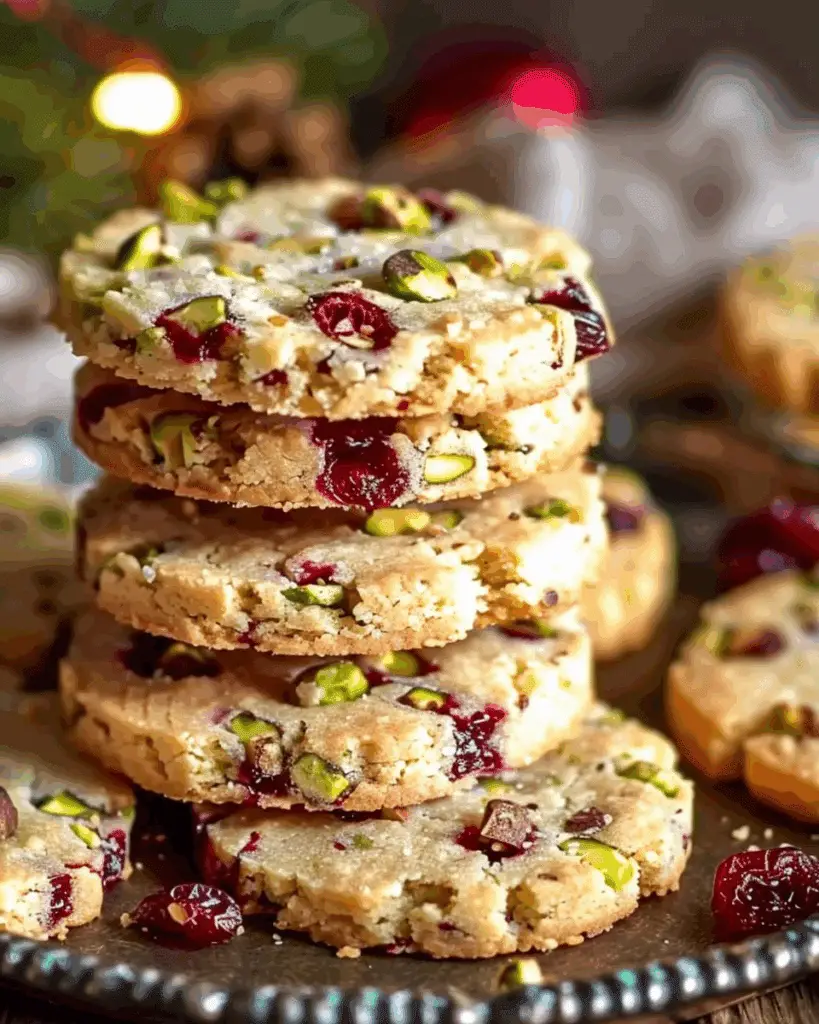 Cranberry Pistachio Shortbread Cookies Recipe