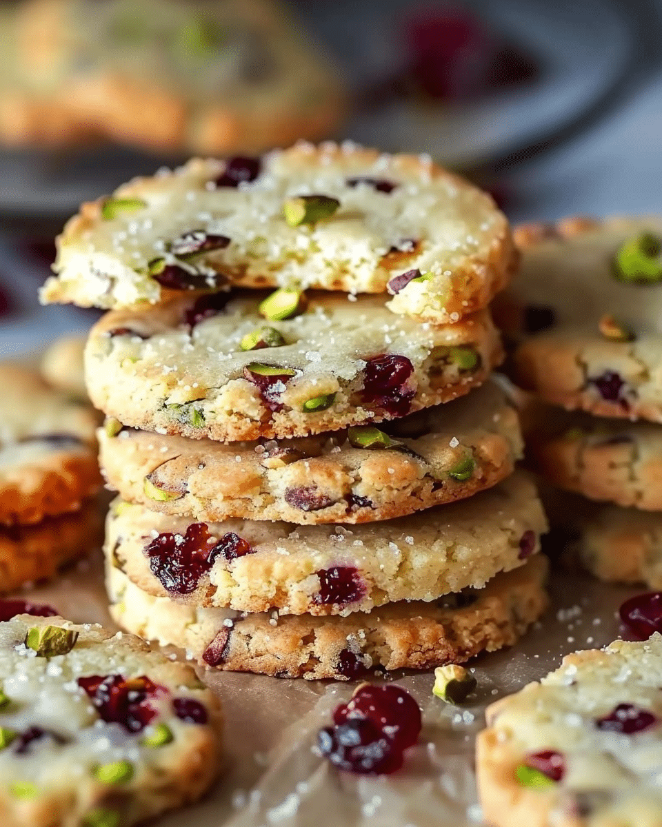 Cranberry Pistachio Shortbread Cookies Recipe