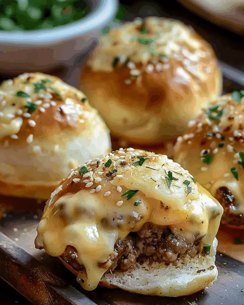 Garlic Parmesan Cheeseburger Bombs