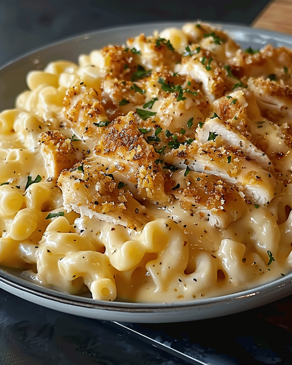 Parmesan Garlic Chicken Mac and Cheese