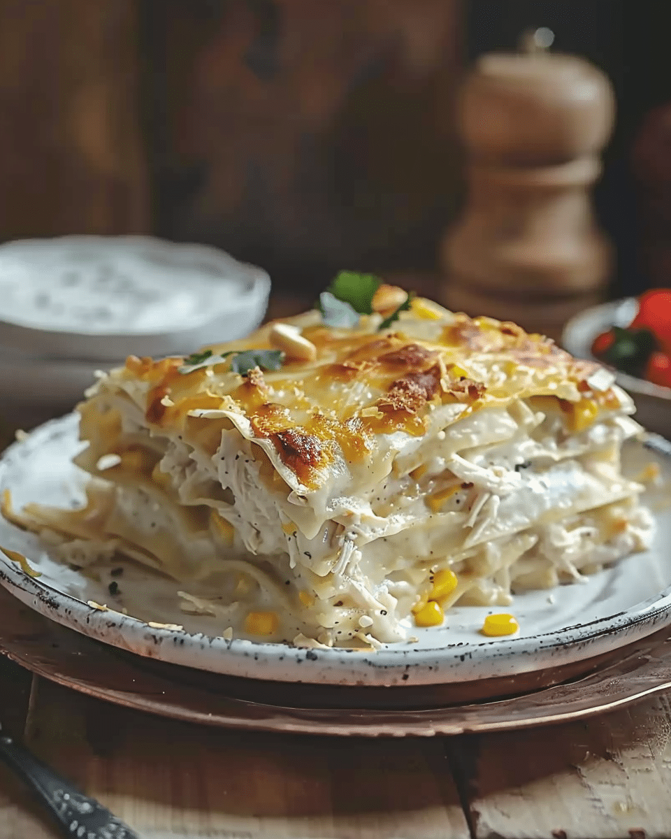White Chicken Enchilada Casserole