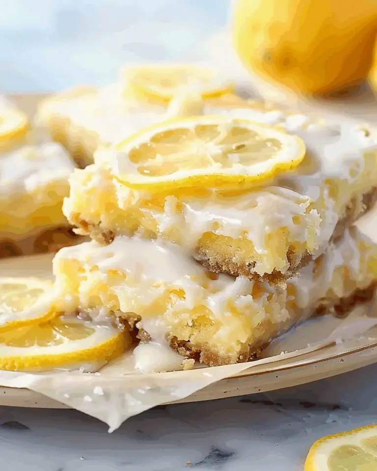 Lemon Brownies with Lemony Glaze