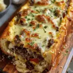 Cheesesteak-Stuffed Garlic Bread Loaf