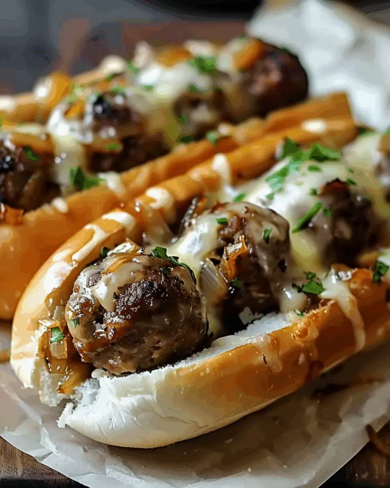 Cheesy French Onion Meatball Subs