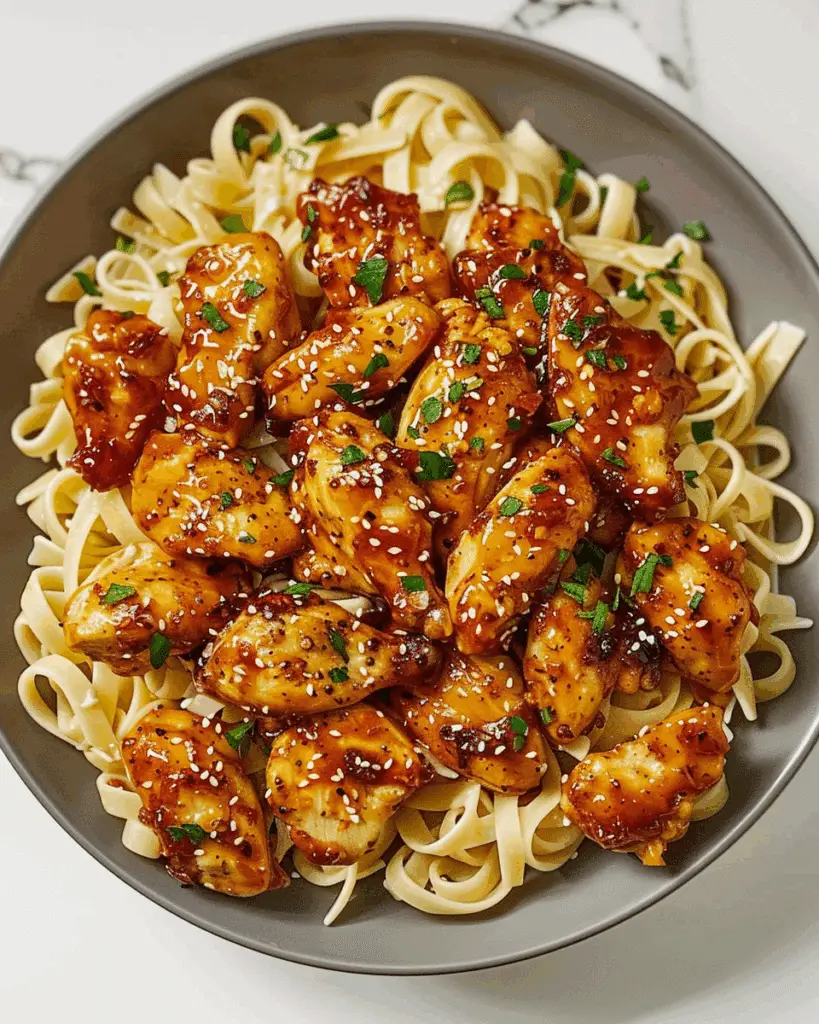 Honey Pepper Chicken with Creamy Garlic Butter Pasta