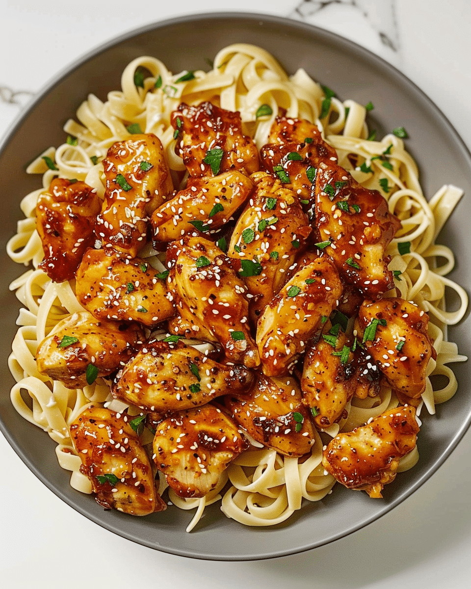 Honey Pepper Chicken with Creamy Garlic Butter Pasta