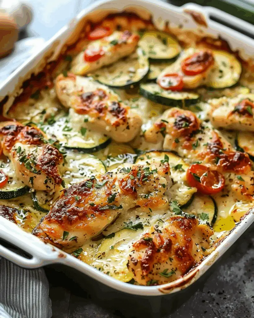 Mediterranean Chicken Zucchini Bake Recipe