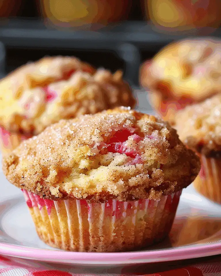 Rhubarb Muffins with Cinnamon Sugar Topping