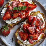 Roasted Strawberry Whipped Ricotta Toast
