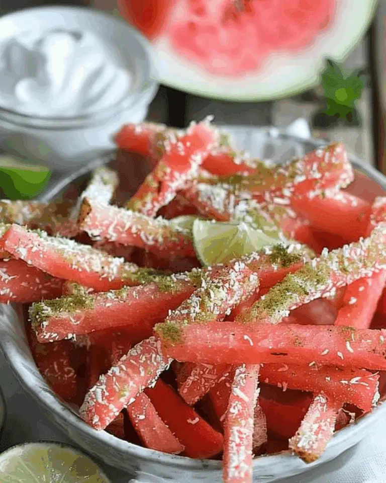 Watermelon Fries with Coconut Lime Dip