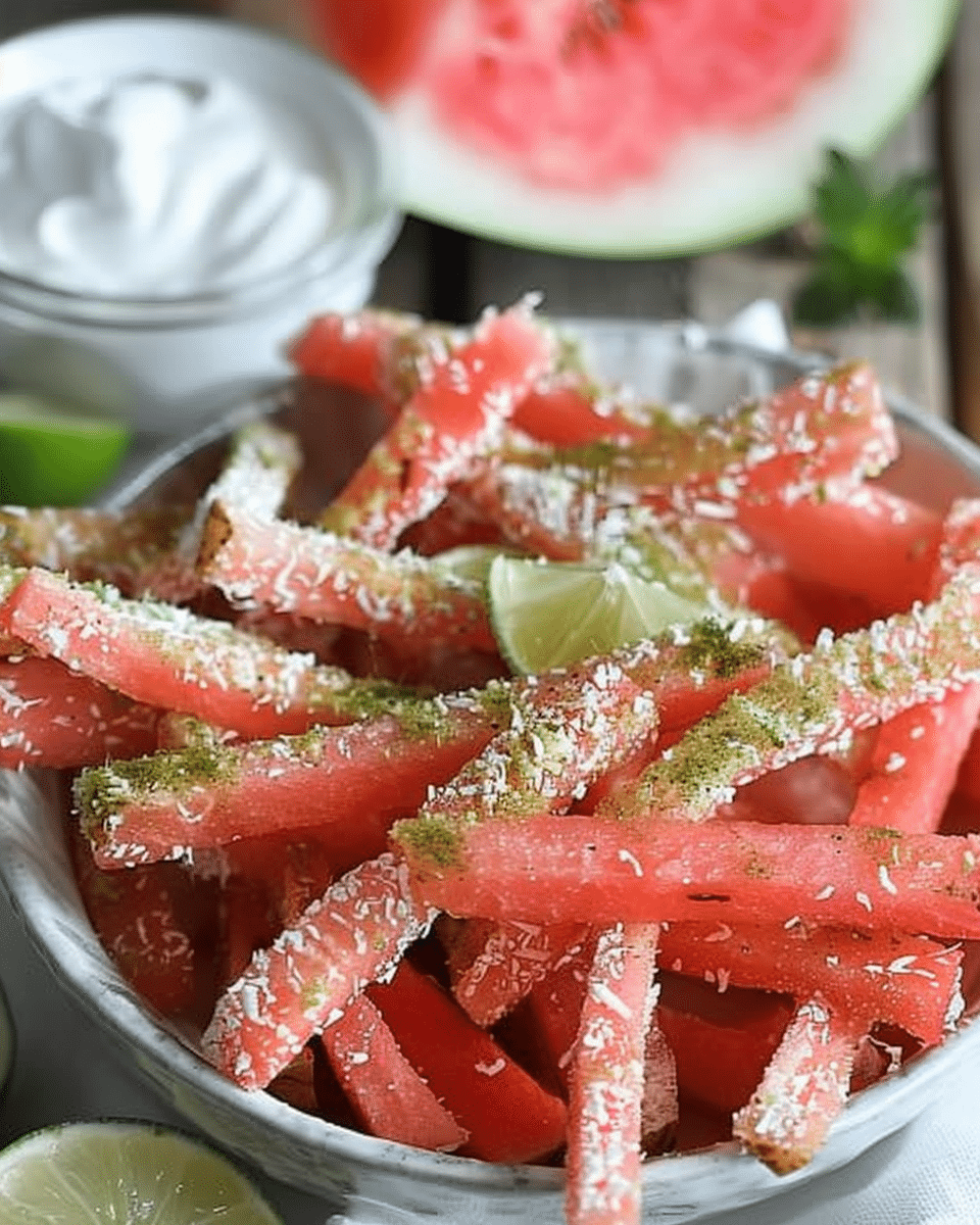 Watermelon Fries with Coconut Lime Dip