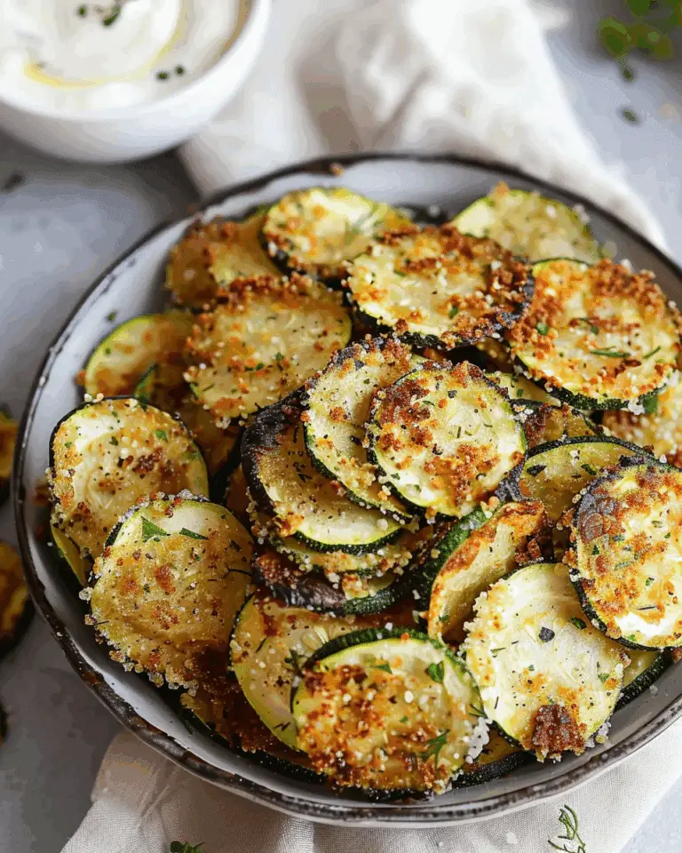 Crispy Baked Zucchini Chips with Greek Yogurt Ranch