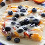 Easy Blueberry Peach Tart with Vanilla Glaze