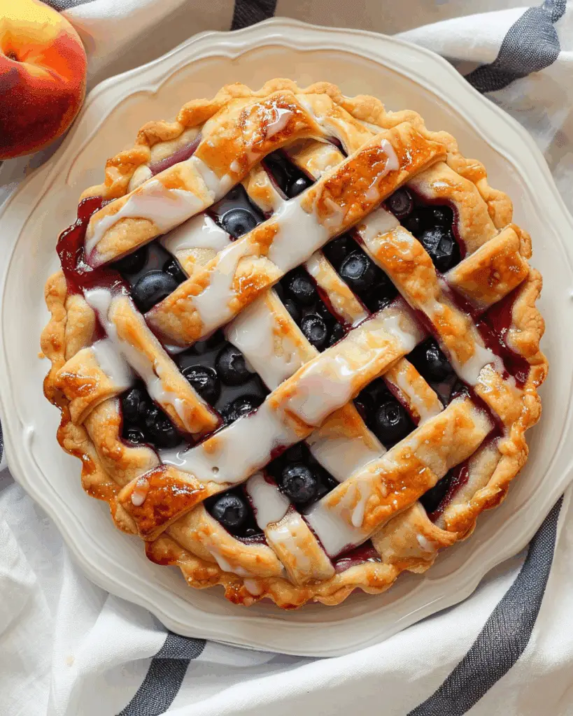 Easy Blueberry Peach Tart with Vanilla Glaze