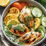 Mediterranean Lemon-Dill Chicken Bowls