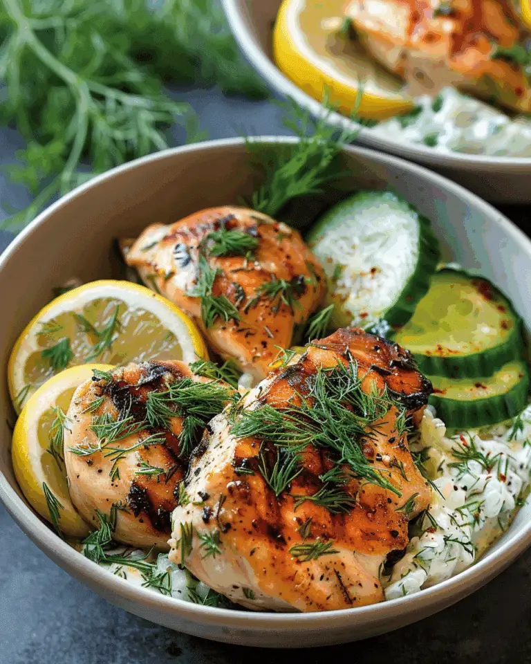 Mediterranean Lemon-Dill Chicken Bowls