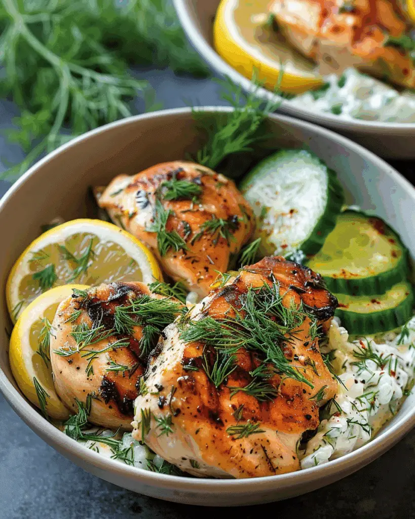 Mediterranean Lemon-Dill Chicken Bowls