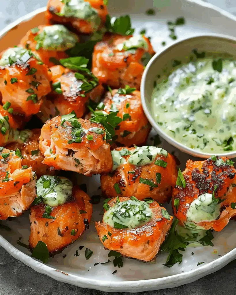 Crispy Salmon Bites with Sauce