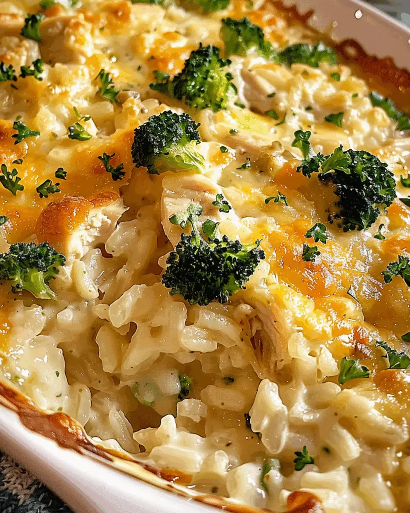 Easy Baked Chicken, Rice, and Broccoli Casserole