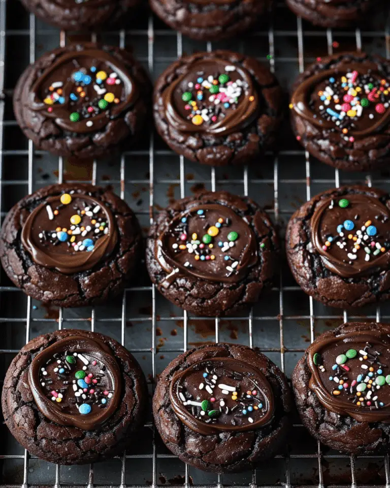 Ganache-Stuffed Cosmic Brownie Cookies