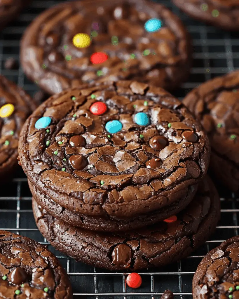 Ganache-Stuffed Cosmic Brownie Cookies