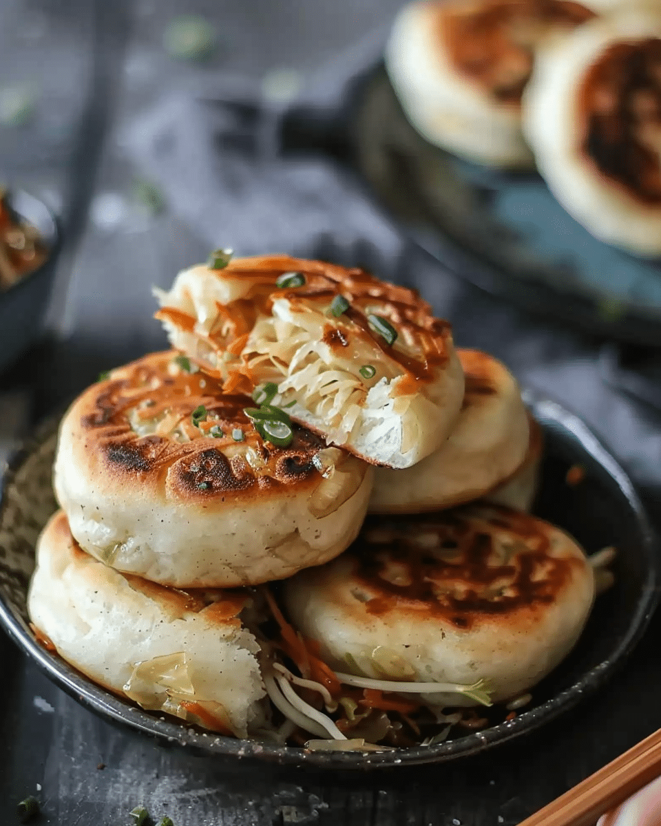 Pan-Fried Cabbage and Noodle Buns